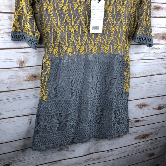 Stylewe floral lace short sleeve pockets mini dres - Picture 3 of 8